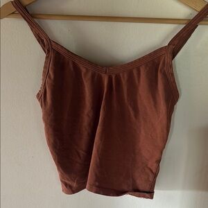 Jungmaven Terracotta Sleeveless Spaghetti Strap Crop Tank